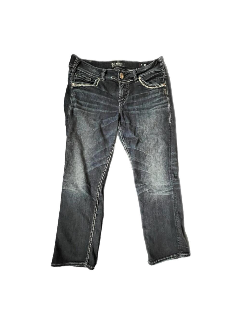 Silver SUKI Mid Capri Dark Wash Jeans with Contrast Stitching - 30/23